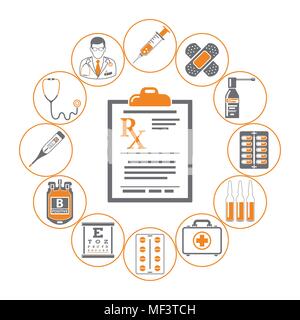 Medizin und Gesundheitswesen Infografiken Stock Vektor
