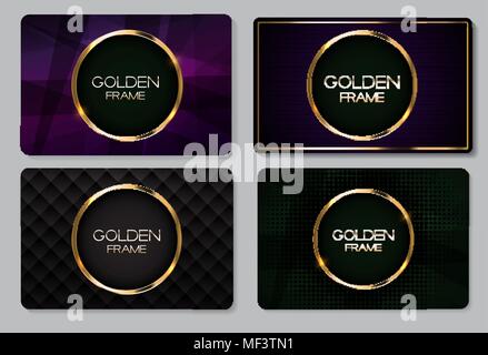 Abstrakte Business Card mit goldenen Rahmen Sammlung Vector Illustration Stock Vektor