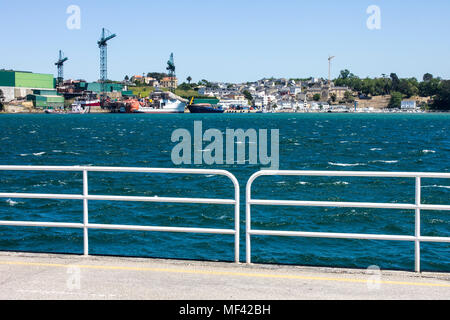 Der Hafen von Ribadeo im Eo-Mündung, in der die Grenze zwischen den Regionen von Galicien und Asturien, im Norden Spaniens Stockfoto