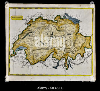 1804 Arrowsmith Karte - Schweiz - Genf Bern Luzern Zürich Bodensee Stockfoto