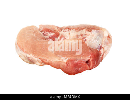 Frisches rohes Schweinefleisch isoliert, weißen Hintergrund. Selektive konzentrieren. Stockfoto