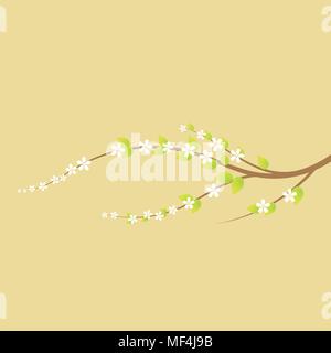 Blooming cherry tree branch im Frühjahr. Vector Illustration. Stock Vektor