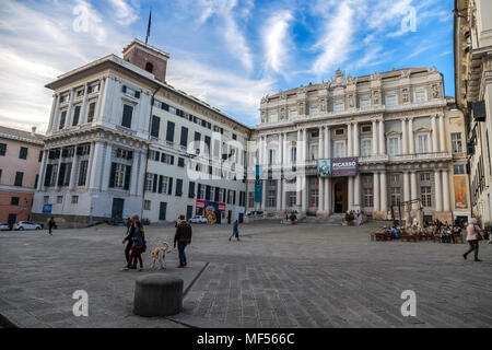 Genua (Genova), Italien, 16. April 2018 - Ansicht des Palazzo Ducale in der Innenstadt von Genua (Genova), Italien. Stockfoto