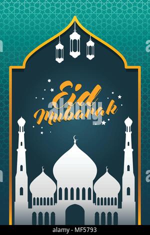 Eine Vektor-Illustration der Eid Mubarak Feier Greeting Card Stock Vektor