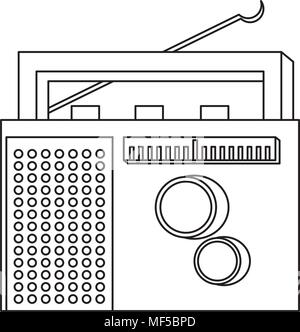 Retro Radio Symbol auf weißem Hintergrund, Vector Illustration Stock Vektor