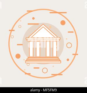 Universität Gebäude Symbol über grauer Hintergrund, farbenfrohen Design. Vector Illustration Stock Vektor