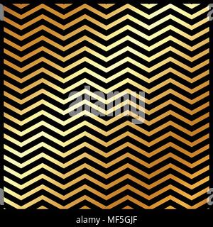 Abstrakte Farbe gold Chevron Muster auf schwarzen Hintergrund Farbe und Textur. Vector Illustration Stock Vektor