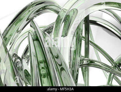 Grün 3 d Glas abstrakt Hintergrund Stockfoto