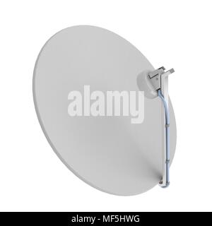 3d-Satellitenschüssel, über Weiß, isoliert Stockfoto