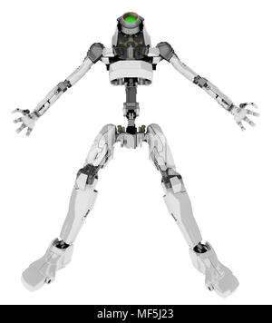 Slim 3d robotic Abbildung, Arme Beine, isoliert Stockfoto