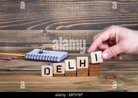 Delhi, eine Stadt in Indien, wo viele Millionen Menschen leben Stockfoto