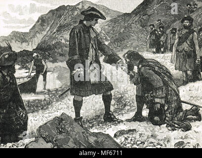 Die Landung von Bonnie Prince Charlie, Eriskay, 23. Juli 1745 Stockfoto