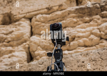 360 Grad Video Kameras gefilmt System in Produktion an der westlichen Mauer in der Altstadt von Jerusalem Israel. Stockfoto