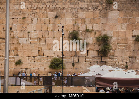 Jerusalem, Israel - 9. Mai 2016: 360 Grad Video Kameras gefilmt System in Produktion an der westlichen Mauer in der Altstadt von Jerusalem Israel. Stockfoto