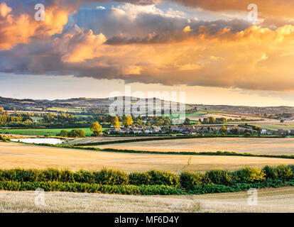 Dorf in einem grünen Tal an Arreton, Isle of Wight Stockfoto