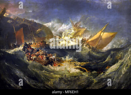 Schiffbruch der Minotaurus 1810 von Joseph Mallord William Turner 1775-1851 England. Stockfoto