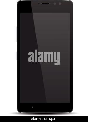 Vorderansicht des Handy, Smartphone Art der letzten Generation mit Kamera an der Vorderseite. Smartphone Silhouette Stock Vektor