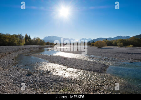 Isar, Wallgau, Werdenfels, Oberbayern, Bayern, Deutschland Stockfoto