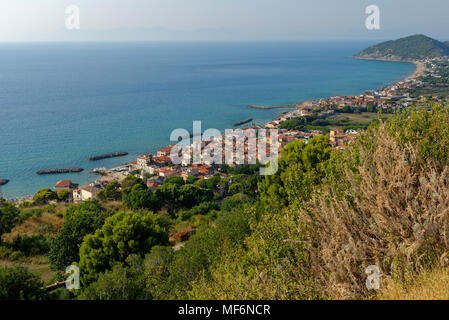 Küste, Santa Maria di Castellabate, Cilento Nationalpark Parco Nazionale Cilento und Vallo Diano e Alburni, Provinz Salerno Stockfoto