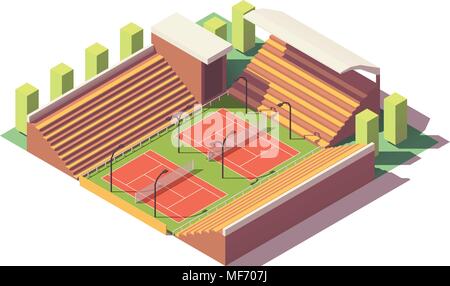 Vektor Low Poly Tennis Stadium Stock Vektor