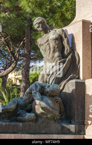 Vom Monument zu Christopher Columbus in Rapallo, Italien Detail Stockfoto