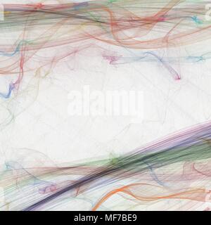 Bunte abstrakte Wellen- und Pinselstriche Hintergrund mit Kopie Raum im Zentrum Stockfoto