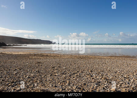 Pointe du Raz und Baie des Trepasses Strand bei Ebbe in Esquibien Stockfoto