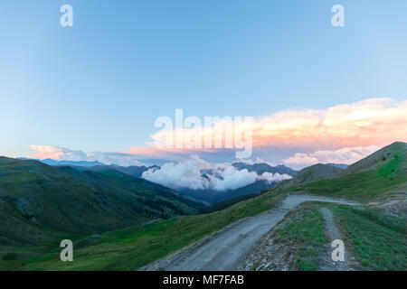 Italien, Piemont, West Alpen, Blick vom Colle Basset, Colle dell'Assietta, Cottischen Alpen Stockfoto