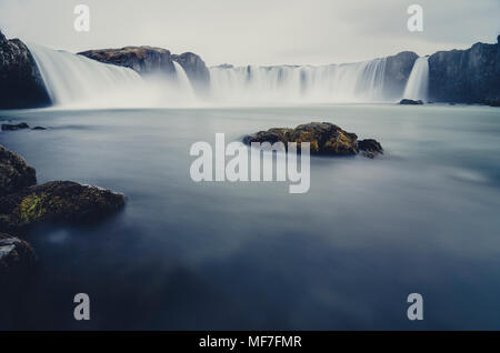 Island, Godafoss Wasserfall Stockfoto