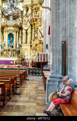 Mexiko-Stadt, Mexiko, Hispanic, historisches Zentrum, Avenida Calle Francisco Madero, Iglesia de Church of San Francisco, katholische Kirche, innen, Stockfoto