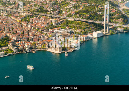 Die Türkei, den Bosporus Brücke und der Europäischen Istanbul Stockfoto