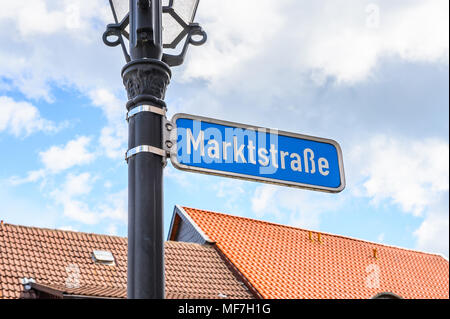 Marktstraße in Wernigerode, eine Stadt im Landkreis Harz, Sachsen-Anhalt, Deutschland Stockfoto