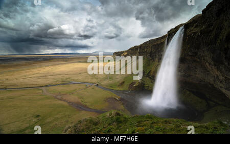 Island, Wasserfall Seljalandsfoss Stockfoto