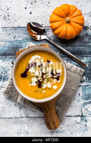Sahne Kürbis Suppe Stockfoto