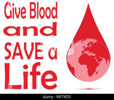 Blutspende Banner mit Blut Tropfen Stock Vektor