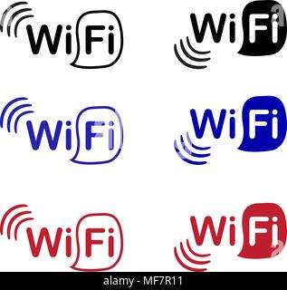 Wireless Internet bunte Vector Icons Wi Fi Stock Vektor