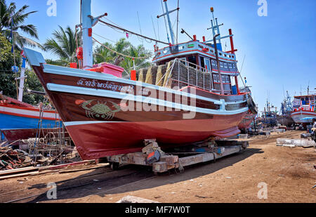 Boot Reparatur und Renovierung Yard, Thailand, Südostasien Stockfoto