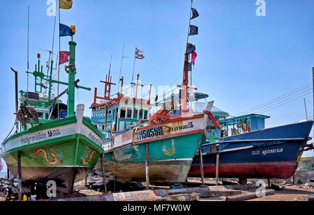 Boot Reparatur und Renovierung Yard, Thailand, Südostasien Stockfoto