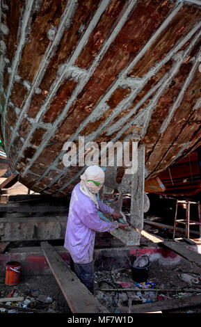 Boot Reparatur und Renovierung Yard, Thailand, Südostasien Stockfoto