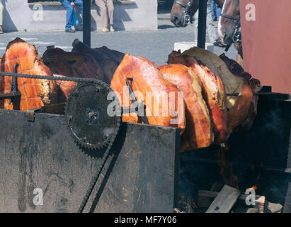 Spieß zum Kochen Braten Schaft in Prag Stockfoto