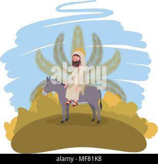 Jesus Christus in der Mule avatar Charakter Vector Illustration Design Stock Vektor