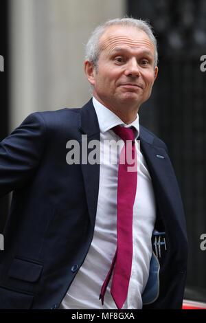 London, UK, 24. April 2018, David Lidington, Kanzler des Herzogtums Lancaster, Minister für das Cabinet Office gesehen an einer Kabinettssitzung in Downing Street 10 Stockfoto