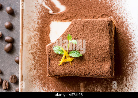 Tiramisu Kuchen traditionelle italienische Dessert mit Mascarpone und Espresso Stockfoto