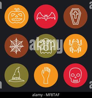 Halloween Zeile für Symbole. Vector Illustration Stock Vektor
