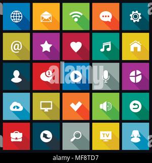 Vektor einrichten von flachen Symbole mit langen Schatten für Web und mobile App Stock Vektor
