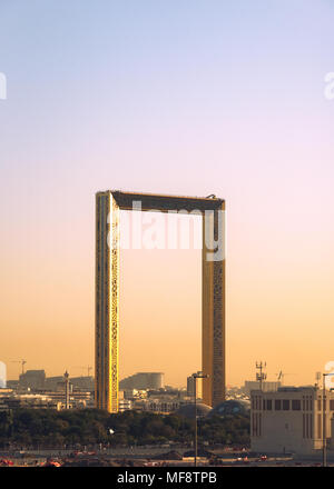 Dubai Frame ist ein architektonisches Wahrzeichen in der Zabeel Park, Dubai. Stockfoto