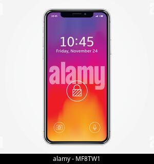 High Ausführliche realistische Smartphone auf weißem Hintergrund. Vector Illustration. Stock Vektor