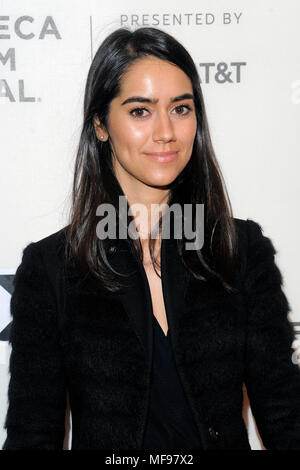 New York, USA. 24. April 2018. Ein Gast besucht die "isobedience 'Premiere während des Tribeca Film Festival 2018 BMCC Tribeca PAC am 24. April 2018 in New York City. Credit: Ron Adar/Alamy leben Nachrichten Stockfoto