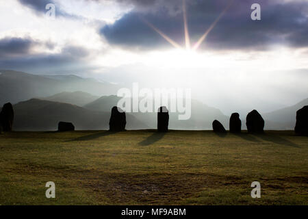 Castlerigg Steinkreis, Underskiddaw, Keswick Stockfoto