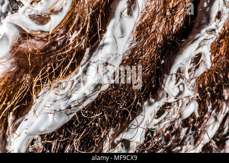 Textur der Bart in Rasierschaum, Nahaufnahme Stockfoto